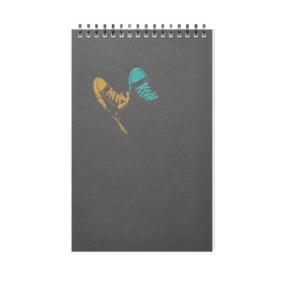 Блокнот А5 (145х202), 48 арк.,крем.,чисті, обкл. картон диз., спіраль, тиснення "Кеди"