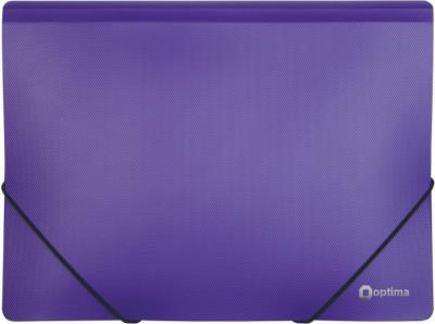 Папка пластикова А4 на гумках Optima двоколірна, фіолетова (1/20)
