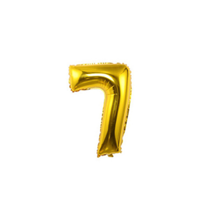Кульки повітряні, фольговані, золото, 40",  цифри, 7,  Імп. (10/2000)