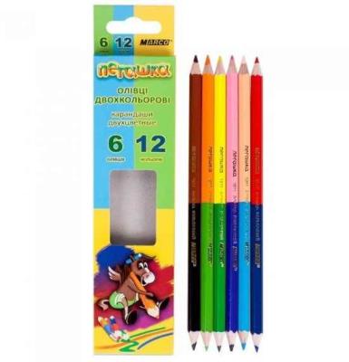 Олівці двохсторонні Marco, Super Пегашка, 1011-6CB П, 12 кольорів (1/24/480)