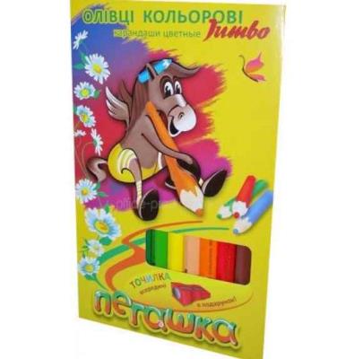 Олівці Marco Jumbo Пегашка 1040-12CB, 12 кольорів,  з точилкою (1/12/240)