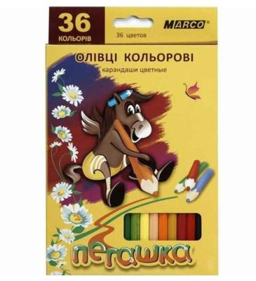 Олівці кольорові Marco, Пегашка 36 кольорів, 1010-36CB, (1/4/80)