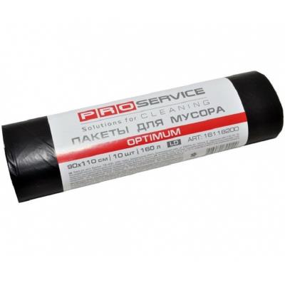 Пакет для мусора PRO, п/в, черный 90*110,LD 160л/10шт, OPTIMUM(20шт/ящ)