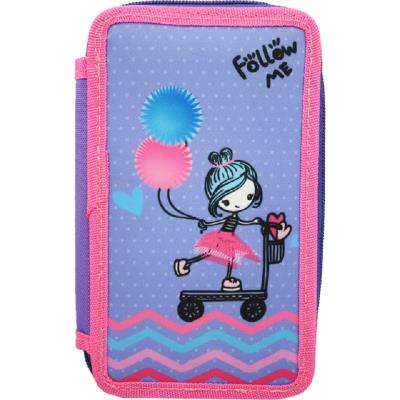 Пенал 2-яр. "Folow me" пустий 210/70D PL, 22405С