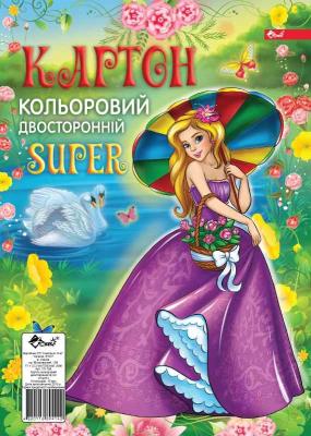 Кольоровий картон Супер, А4, двохстороній, 10 кольорів, 10 аркушів, 170 г/м² (330/350/445)
