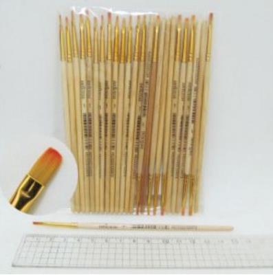 Кисточка нейлон плоский N-BP-1 # (ГОСТ рос.№1) (Штрих-код) (25)