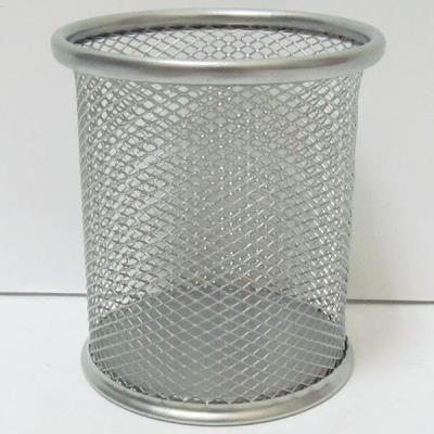 Підставка для ручок-метал. 9,8*8см "Сітка"срібна 7840-S  (1/12)