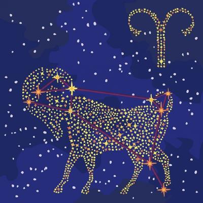 Набір для розпису по номерах. Фарба "металік" Зоряний знак "Овен", 50*50 см (1)