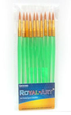 Пензлик нейлон кругл 18см, №9 пласт ручка, 10шт/етик., RA7619