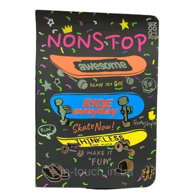 Блокнот, В6, 120*165, 48 арк., скоба, кольор. блок, клітинка, "Non stop" 1/20