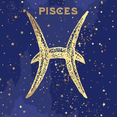 Набор для росписи по номерам. Краска "металлик" Знак зодиака "Рыбы", 50*50 см