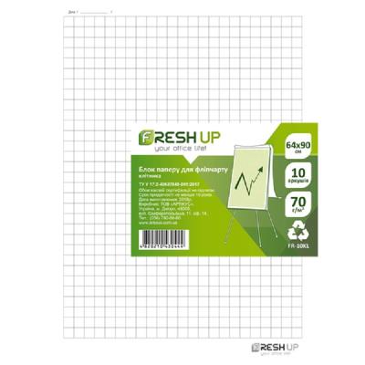 Блок для фліпчарту Fresh Up 640*900мм, 10 аркушів, білий в клітинку, 70г/м2,FR-10L (1)