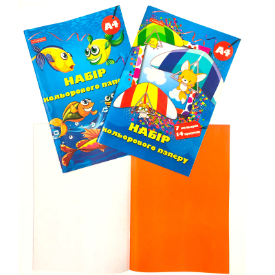 Папір кольоровий А4, 14 аркушів, ОФСЕТ (КНИЖКА) ТМ "ФЛ" 1/40 (1/40)