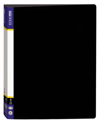 Папка пластиковая Economix 30701-01, А4, 2 кольца, черный