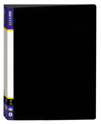 Папка пластиковая Economix 30702-01, А4, 4 кольца, черный