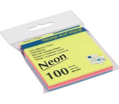 Блок для заметок 76*76мм,100л,(4цв*25лист),декор.