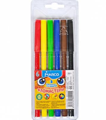 Фломастери 6 кольорів Super Washable,1690- 6,ТМ "Marco" (1/48)