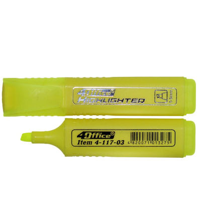 Маркер текстовый 1-5 мм, желтый, 4-117-03, 4Office