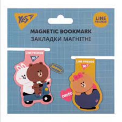 Закладки магнітні YES "Line Friends", 2шт.