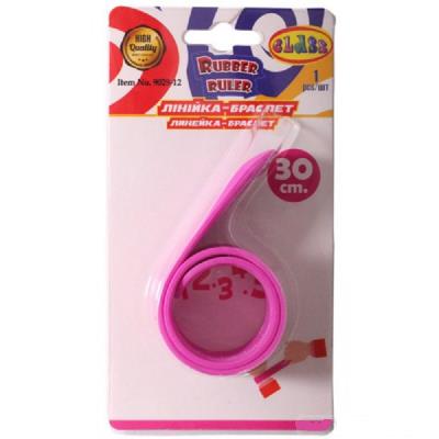 Лінійка - браслет, 30см, пластик, рожева, 9029-12, CLASS