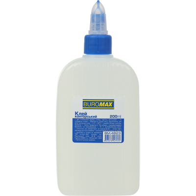Клей канцелярский 200мл, колпачок-дозатор, JOBMAX, ВМ.4823 (1/65)