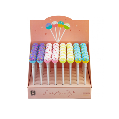 Ручка гелева Sweet candy, 0.6, синя. 4 дизайни асорті у кольоровому дисплеї. (1/48/3456)