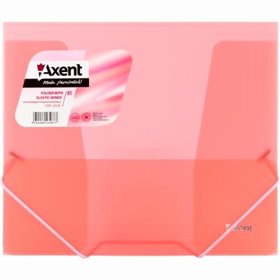 Папка на гумках, В5, прозора, червона (1/60/360)