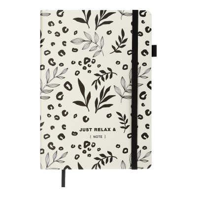 Блокнот діловий RELAX А5, 96 арк., крапка, обкладинка штучна шкіра, білий, BM.295301-12