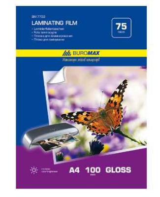 Плівка для ламінування Buromax 75 мкм, А4 (216*303мм), 100шт (1/10)