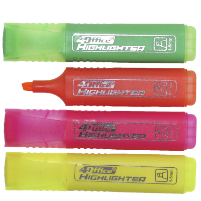 Набір текстових маркерів, 4 шт, 1-5 мм, 4-117-24, 4Office (1/50/300)