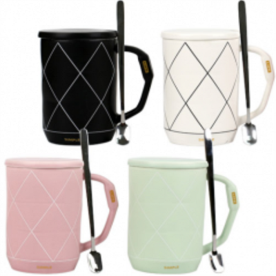 Чашка з кришкою та ложкою 420мл Карат