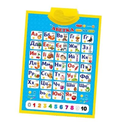 Плакат "Азбука" PL 719-57 на русском, на батарейках: буквы, цвета, геометрические фигуры, цифра, в коробке 49*23*4 см. (1)