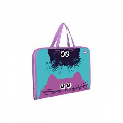 Папка-портфель YES FC на блискавці з тканинними ручками "Kittycon" 491980 (1/12/48)