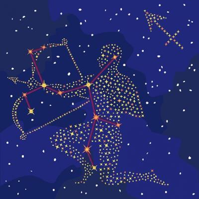 Набор для росписи по номерам. Краска "металлик" Звездный знак "Стрелец", 50*50 см