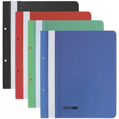 Папка-швидкозшивач  А5,Economix з перфор,фактура "глянець"  чорна (10/400)