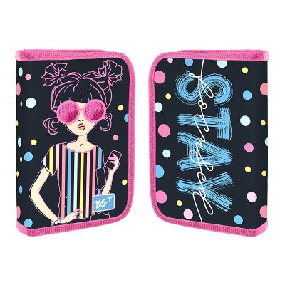 Пенал жесткий YES одинарный с двумя клапанами HP-04 Girls style