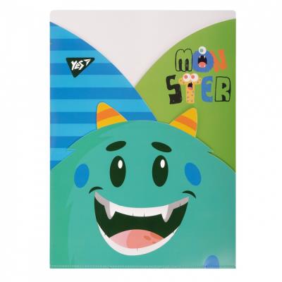 Папка - куток YES A4 "Monsters", 3 фігурні відділення, 491941 (1/10/600)