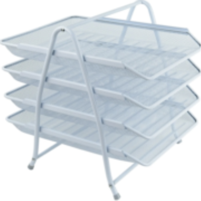 Лоток горизонтальний 4-в-1, металевий, білий