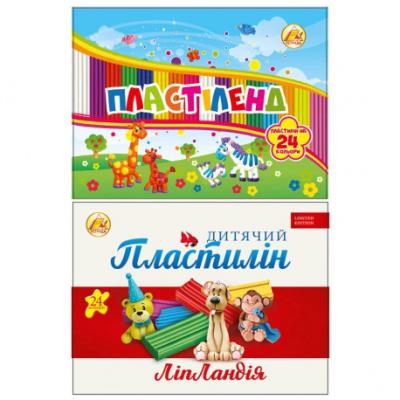 Пластилін 24 кол. 370 гр. В ШОУ-БОКСІ "ЛІПЛАНДІЯ"/"ПЛАСТІЛЕНД" ТМ Тетрада (1/20)