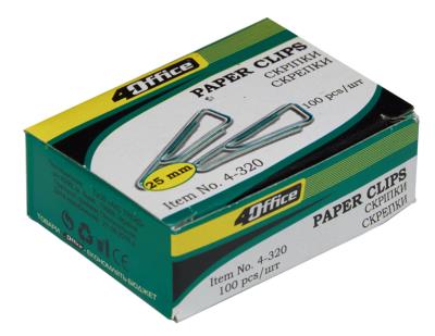 Скріпки трикутні, 25мм, 100шт., 4-320, 4OFFICE (1/10/250)
