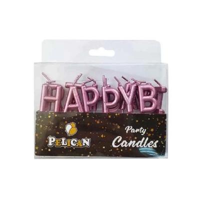 Набір свічок для торту HAPPY BIRTHDAY, рожеве ЗОЛОТО (1/24/360)