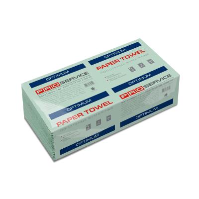 Полотенце бумажное OPTIMUM, V - скл, 160 шт, зеленый макулатурный