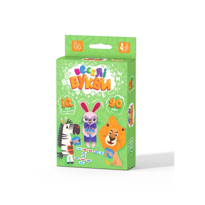 Развлекательная и развивающая настольная игра "Веселые буквы", на украинском языке