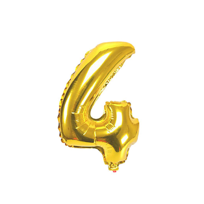 Кульки повітряні, фольговані, золото, 40",  цифри, 4,  Імп. (10/2000)