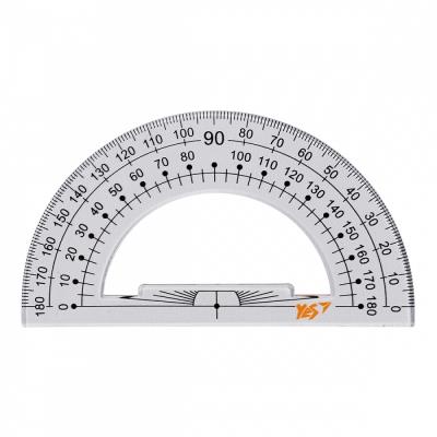 Транспортир YES пластиковий, 180 градусів (1/48) 370187