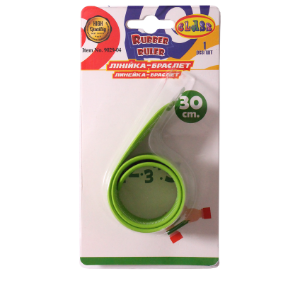Лінійка - браслет, 30см, пластик, зел.кол., 9029-04, CLASS (1/12/288)