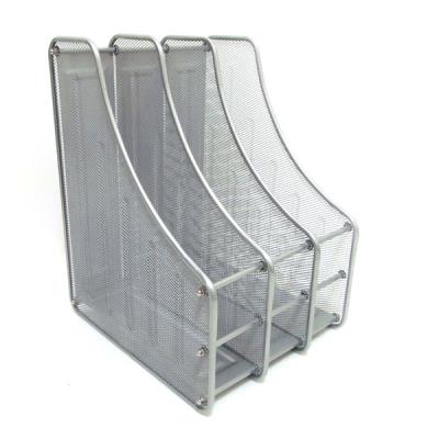 Лоток металлический, вертикальный "Сетка" 3 секции, серебряная, BJ-3004-3-S (IMG1989-S-3)