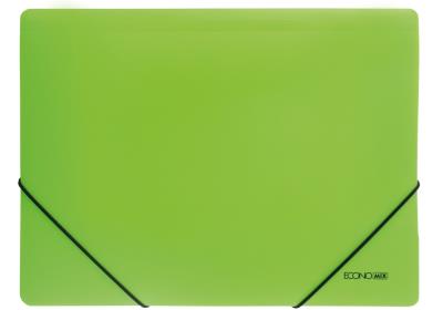 Папка пластиковая А4 на резинках Economix, фактура "оранж", салатовая, E31633-13 (1/20)