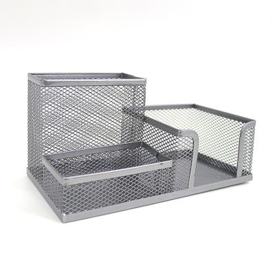 Органайзер настольный металлический 20*10*10 см "Сеть" 3 отделения, серебро. DSCN3689-S
