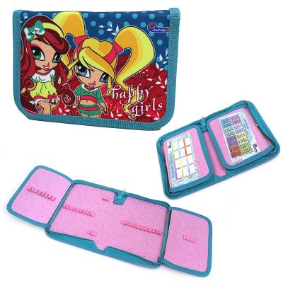 Пенал без наповненням 1 відділення і 2 відвороти, "Happy girls", всередині кольоровий фон+роз., JO19192